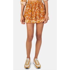 Zimmermann Andie Silk Terracotta Floral Shorts size US 6